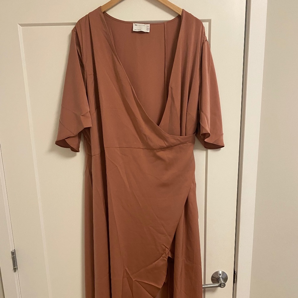 ASOS Design Curve Wrap Front Midi Dress